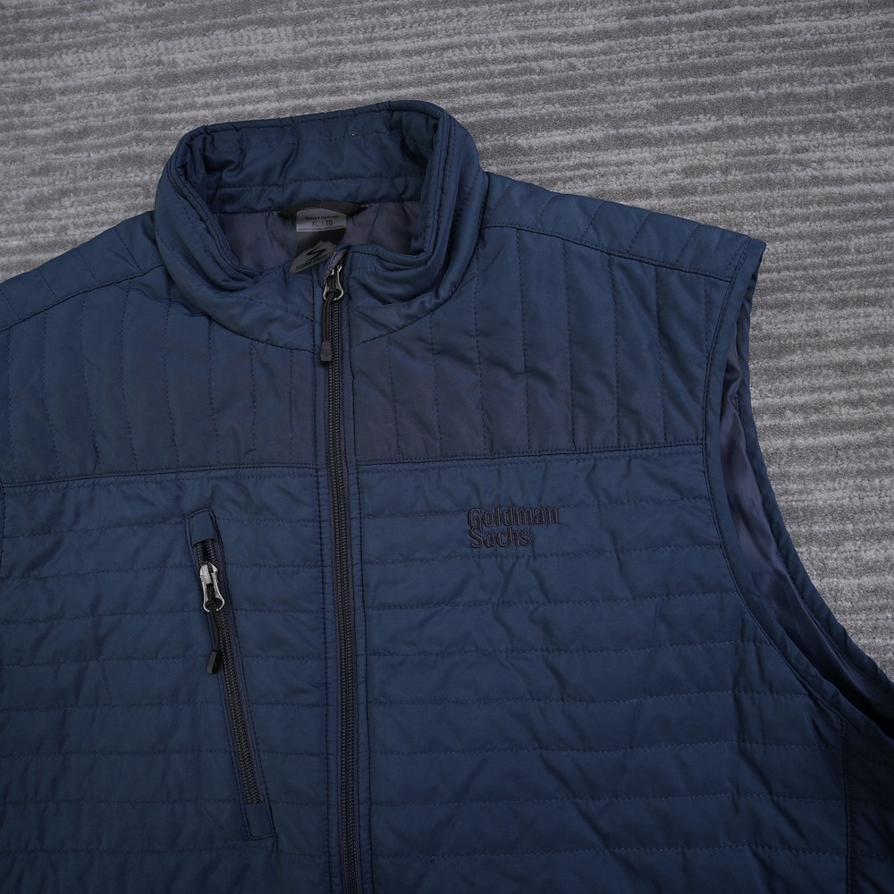 Storm Creek Mens XL Goldman Sachs Thermolite EcoMade Quilted Vest Navy Blue